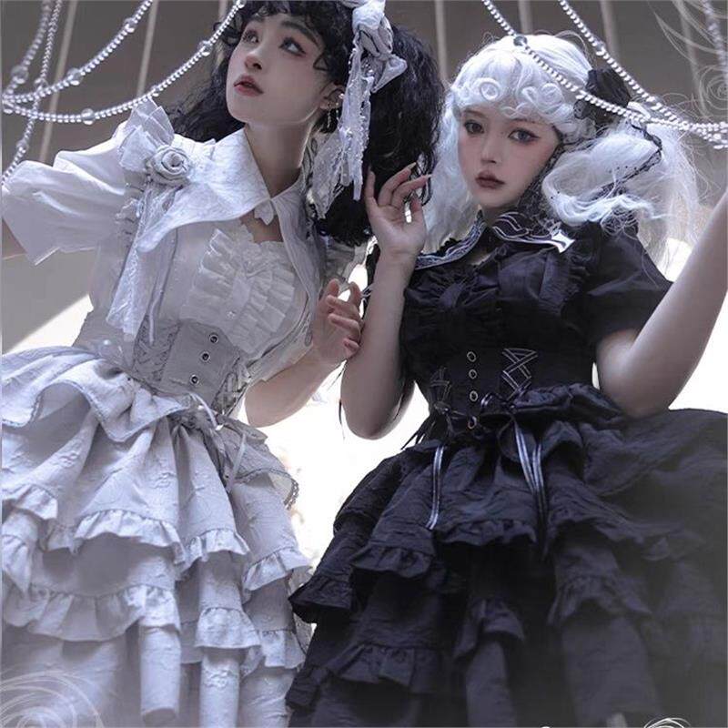 lolita裙蔷薇序曲sk甜心贩售机哥特风洛丽塔鱼骨狗短lo裙