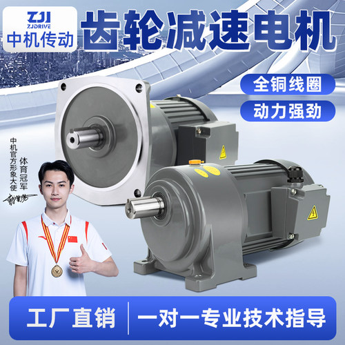 齿轮减速电机380V卧式立式400W750W变频调速三相电动机齿轮减速机