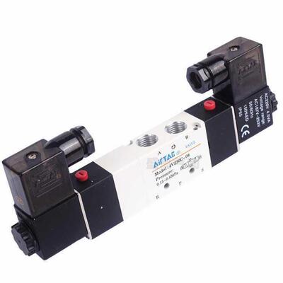 好货德客电磁阀4V230C-08三位五通中封式24V气动换向控制Y阀220V