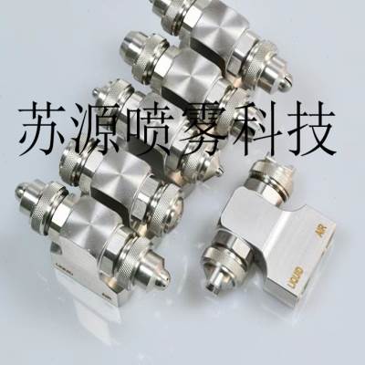 好货不锈钢顶部连接双头空气雾化喷嘴虹吸压力广角圆扇形喷头除尘
