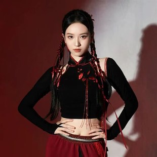 新款繁星少女sing女团成人演出服爵士舞打歌服古典舞蹈服黑红套装