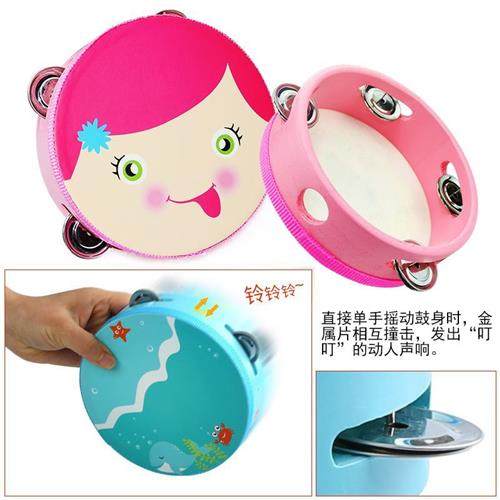 儿童铃鼓幼儿园老师用舞蹈手鼓宝宝学生婴儿早教乐器手拍鼓小摇铃