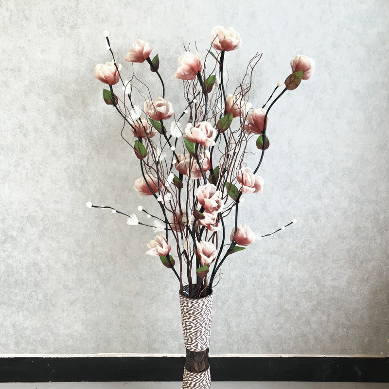 好货客厅装饰落地假花叶脉花仿真干树枝插花 干花雪花梅居家新房