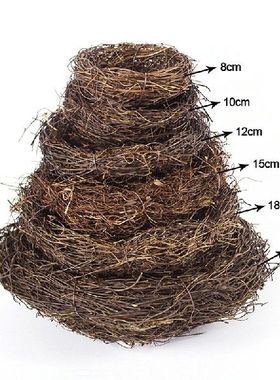 8-20cm Straw Round Rattan Bird Nest Parrot Cages Parrots Pig
