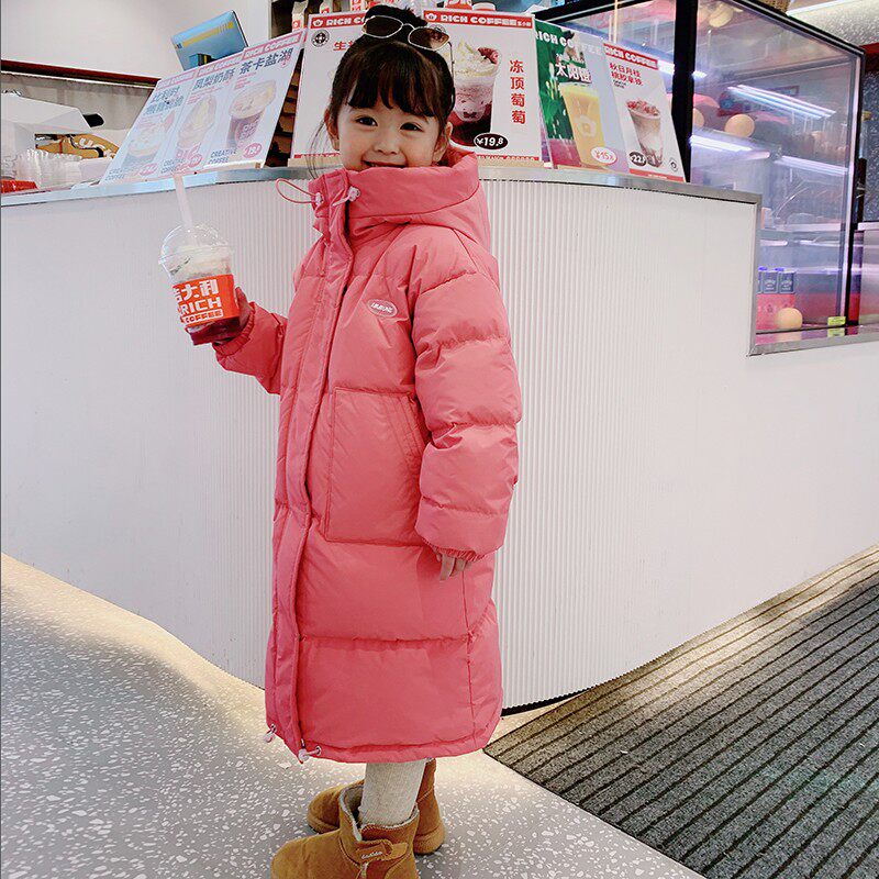好货儿童羽绒服男童女童2021新款洋气过膝长款加厚小童中童大童冬