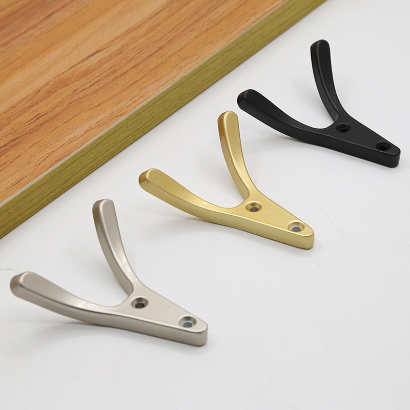 好货金属衣钩单钩黑色欧式现代简约衣帽浴室衣柜挂钩家俱单勾墙壁