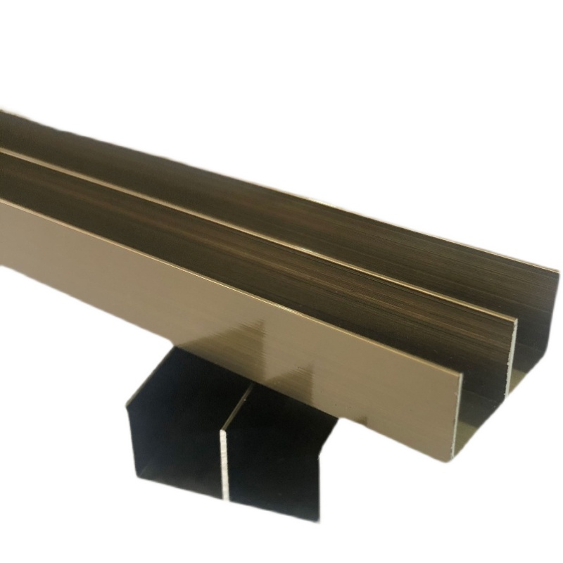 铝合金香槟色山型槽25mm双封边瓷砖橱柜灶卡槽配件齐收口条小山槽