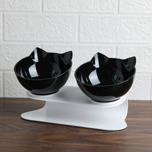 好货Explosive Cat Double Bowl Cat Bowl Dog Bowl Transparent