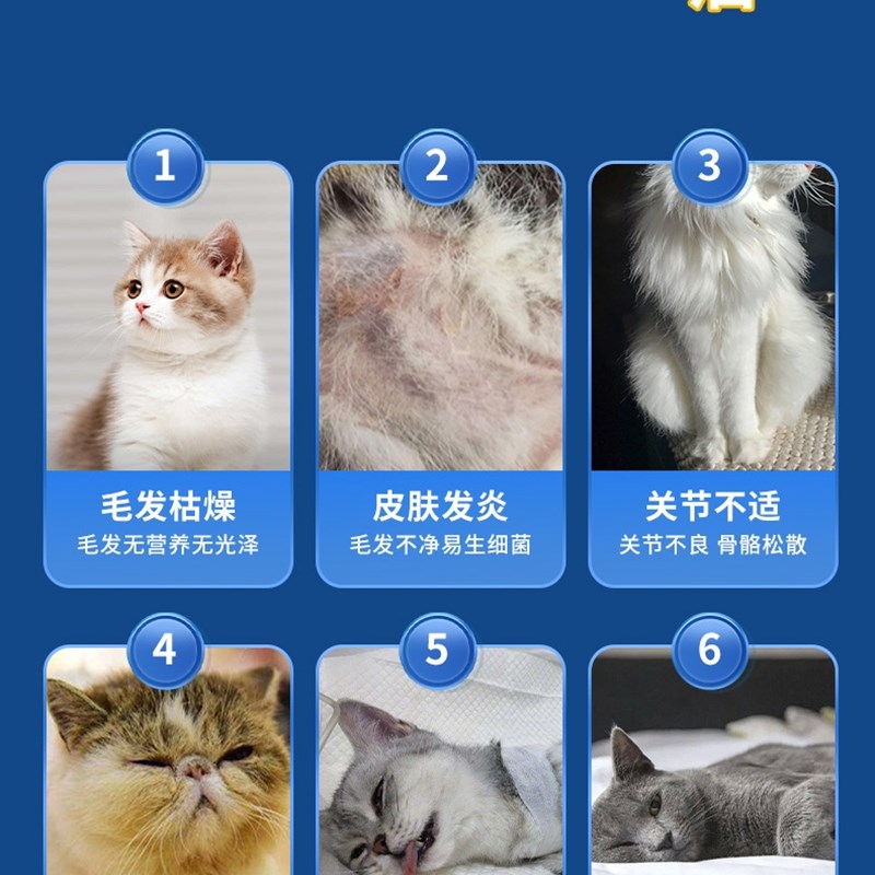 2送1深海鱼油猫用狗狗猫咪美毛靓毛专用防掉毛宠物软胶囊犬用90粒