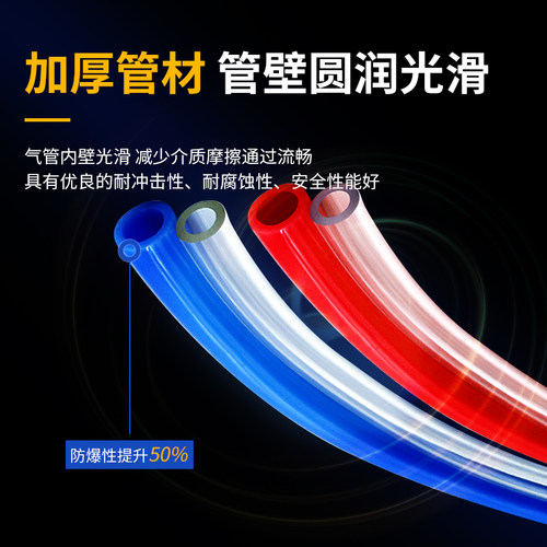 好货PU气管8*5高压空压机 气动软管外径8MM气泵12/10*6.5/6*4*2.5