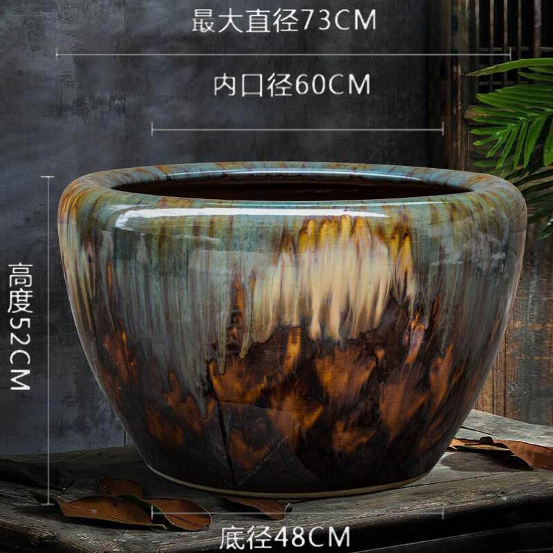 极速厂家l景德镇陶瓷鱼室水缸画养鱼庭院特大号睡莲荷花缸外养鱼