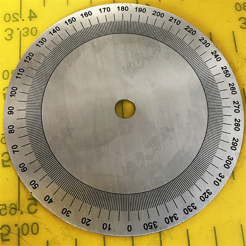 好货顺时针刻度盘圆形片360度不锈钢角度测量94x8x1/A033直销恒久