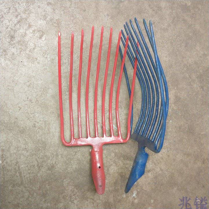 好货锻打钢叉九股叉子农用工具草叉农具大号马粪牛粪齿四全钢实心