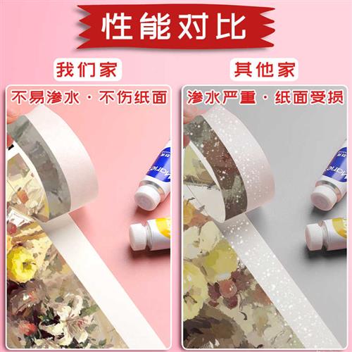 好货美纹美文纸胶带纸质白色美术生专用画画绘画美工水胶带贴边水