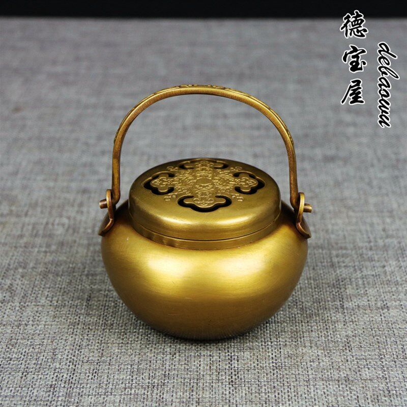 极速促纯铜仿古取暖小手炉古代用碳火烤手炉随身香炉薰香炉香碳暖
