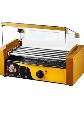 厂家NGNLW商用烤香肠机小型摆摊可拆卸式玻璃罩台式烤香肠迷你热