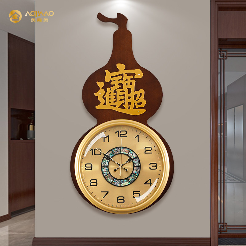 极速厂家新中式挂钟客厅现代创意钟表装饰挂墙时钟家用新款时尚轻