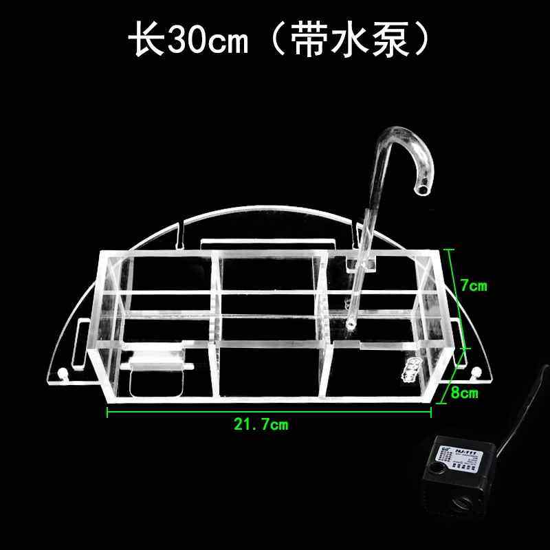 园型鱼缸过滤器 圆形玻璃鱼缸小鱼缸过滤盒净水器潜水泵瀑布冲氧