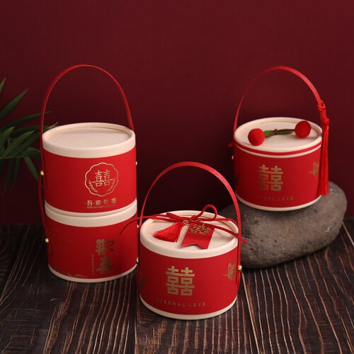 手提蒸蒸日上糖果盒子中式创意婚庆小蒸笼喜糖空盒喜茶盒桌糖盒