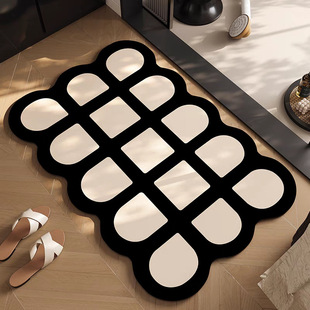 简约硅藻泥浴室地垫卫生间厕所地毯入户门加厚防滑脚垫吸水家用垫