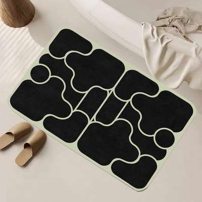 浴室软硅藻泥防滑地垫门口吸水耐脏易打理卫生间门口脚垫可裁剪