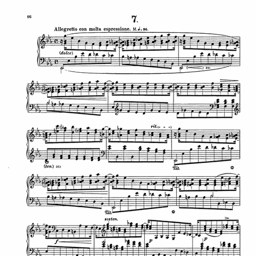 李斯特12首钢琴练习曲S.136 no.7钢琴谱五线谱乐谱乐曲曲谱2页PDF