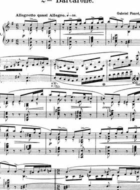 福雷 G大调船歌 op.41 五线谱 乐曲 乐谱 曲谱 钢琴谱 PDF