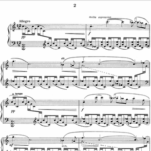 拉赫玛尼诺夫 音画练习曲op33no.2钢琴谱五线谱乐谱曲谱乐曲4页