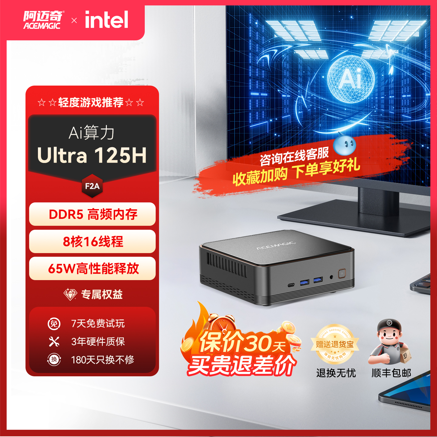 阿迈奇Ultra5125H迷你主机