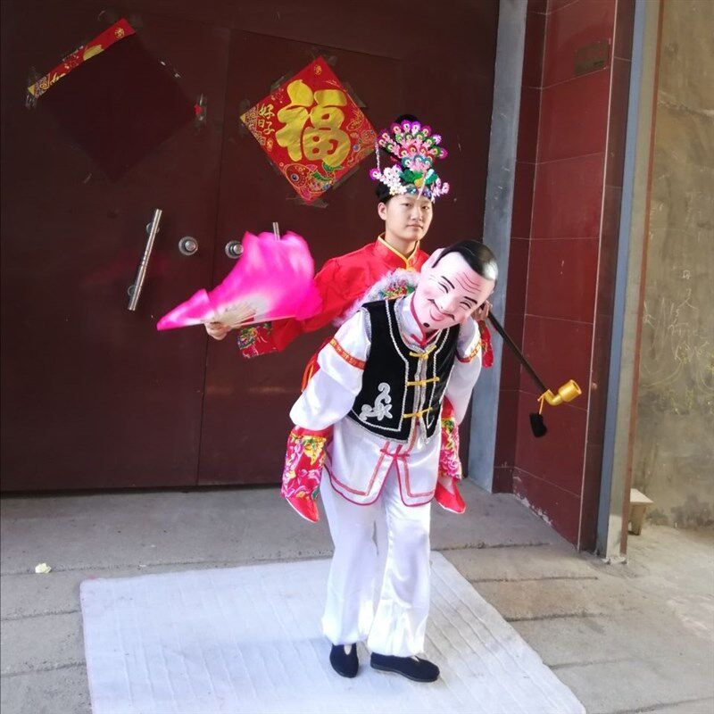 速发老汉背背演出道具 八戒背公妇 张媳妻张婆 民间社火表演道具