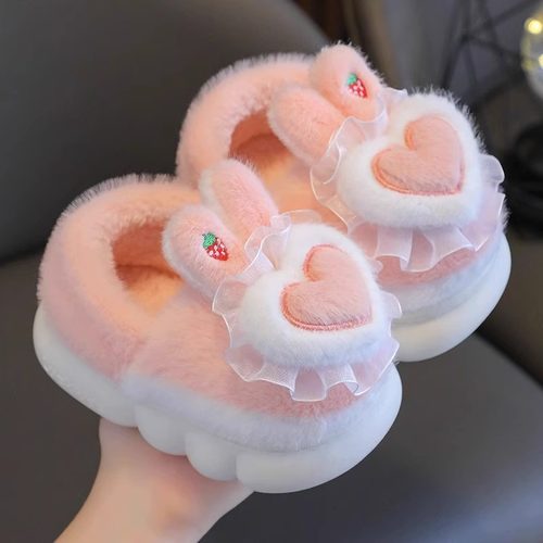 速发儿童棉拖鞋宝2024新款冬季孩宝童保暖拖滑室内包跟毛拖防鞋