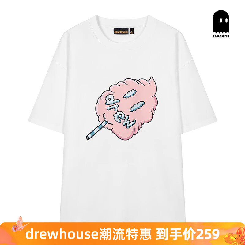 【官方正品】drew house棉花糖图案宽松圆领短袖T恤 25夏男女同款