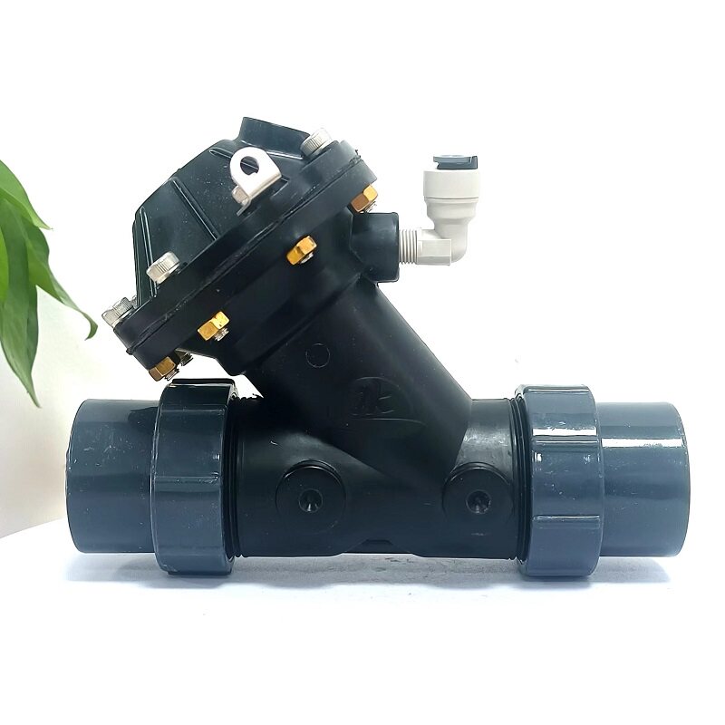 气动UPVC隔膜阀 截流水截止阀PVC活接由令式 Y型隔膜阀气动液压阀
