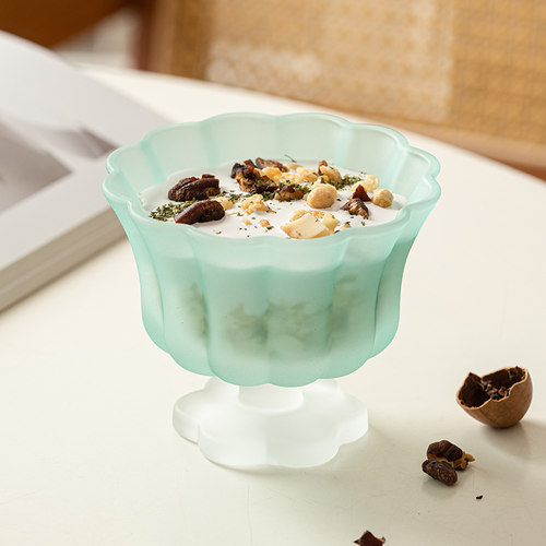 速发优格玻璃杯子水杯甜品杯酸值杯家用杯餐杯燕麦早士高颜奶饮品