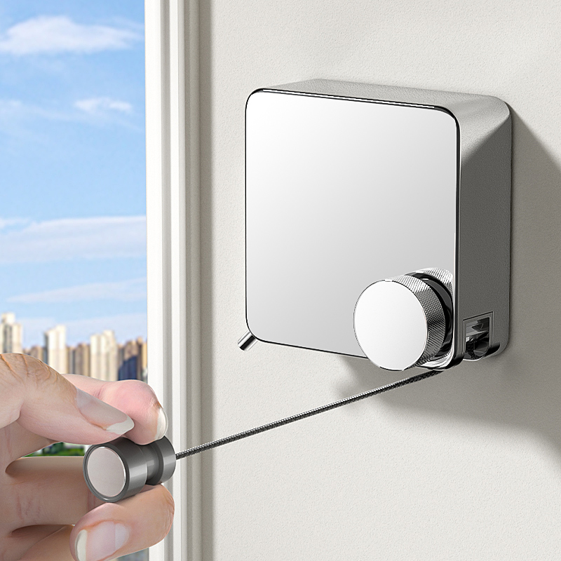 速发免打孔晾神绳室内外伸缩台化妆室晾衣架承钢不锈重棉被衣器