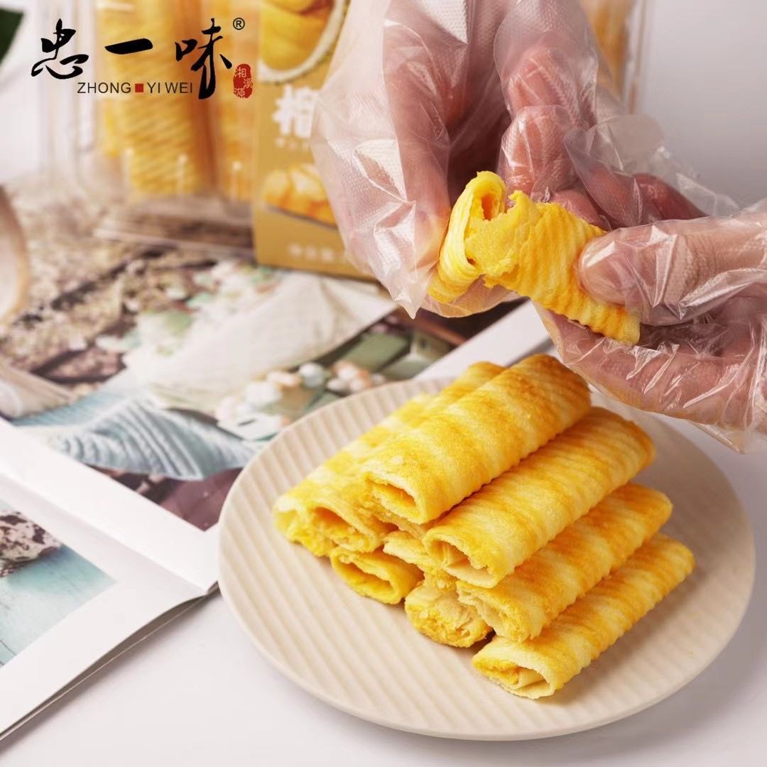 忠一味咸蛋黄榴莲椰浆蛋卷软心卷鸡蛋卷休闲办公室零食小吃点心