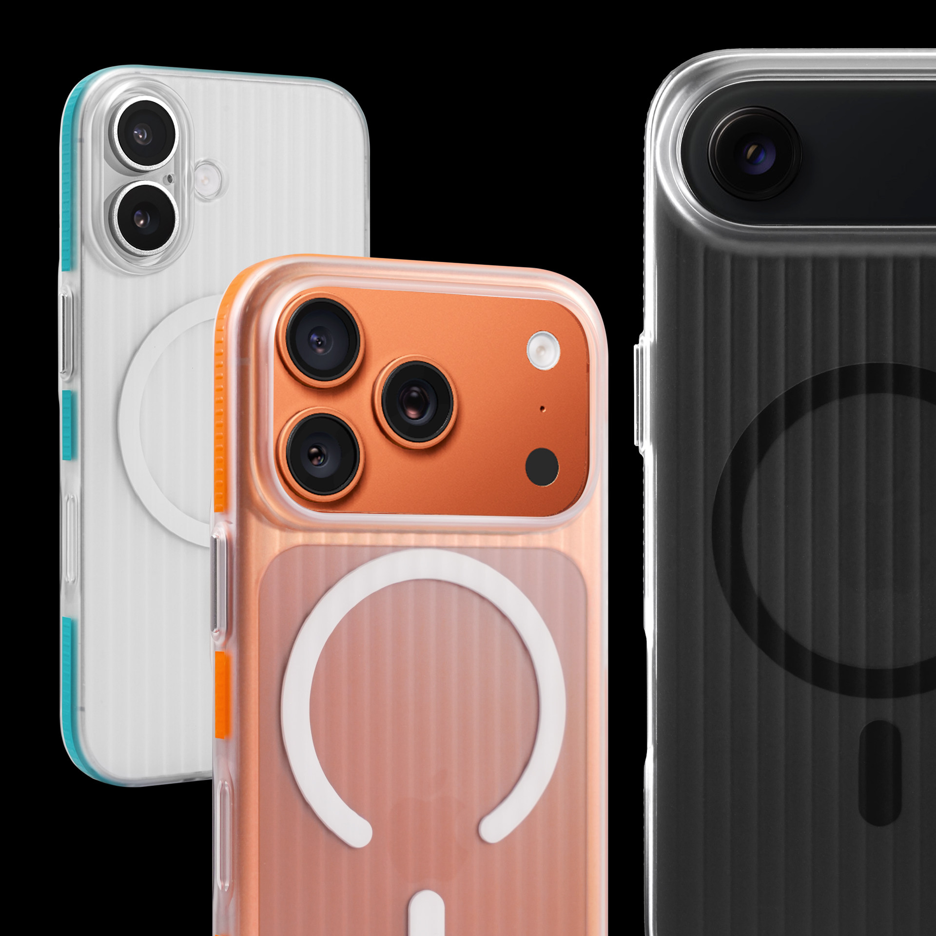 磨砂瓦楞防滑边磁吸苹果手机壳适用于iPhone18ProMax超薄行李箱保护套时尚男女通用新款手机壳小众保护壳高级