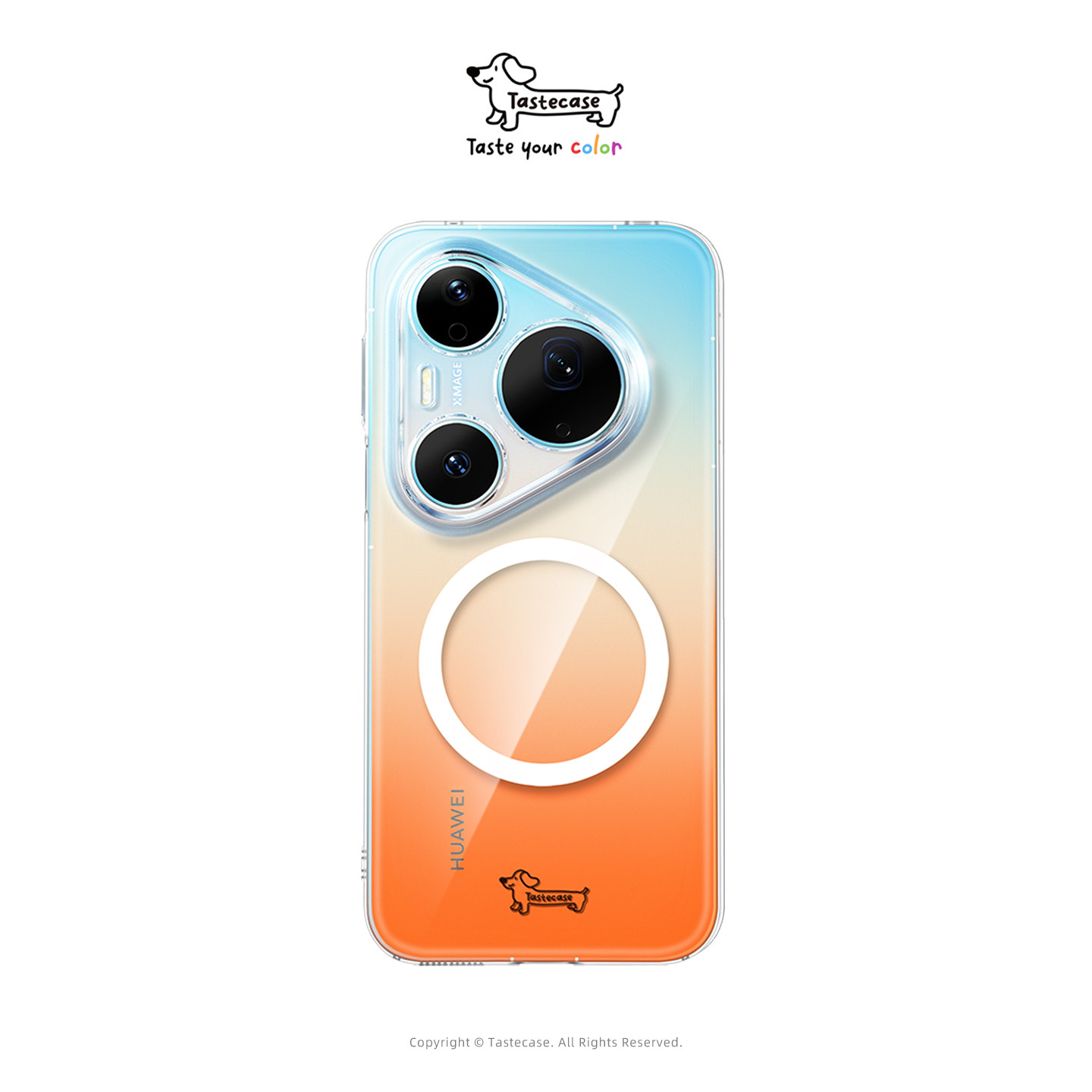 Tastecase腊肠狗适用华为Pura90ProMax透明不变黄磁吸手机壳高级简约轻薄全硬壳保护套原创可爱小狗磁吸支架