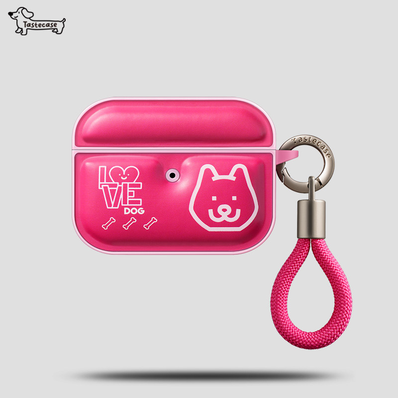 Tastecase粉色狗狗磁吸耳机套适用苹果AirPodsPro三代/4/3/2代耳机壳挂绳原创高级感新款可爱小狗防摔保护壳,3C数码配件,耳机保护套,淘宝优惠券,粉丝福利购,淘宝优惠卷
