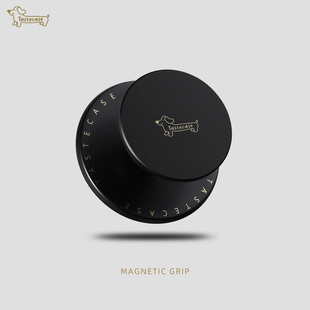 Tastecase黑金腊肠狗磁吸手机支架适用苹果MagSafe手机壳高级感可爱原创腊肠犬通用安卓伸缩支架