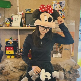 米奇米妮帽子女男款冬季儿童闺蜜旅游拍照道具情侣迪士尼装扮头套