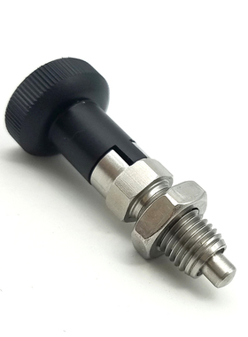 替代米思米/SXPA/SXPK10/12/16/304镀镍细牙复位型旋钮柱塞配螺母