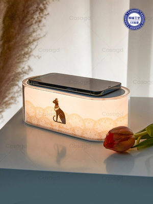 Casagd台灯无线充电装饰夜灯床头灯乔迁结婚礼物男孩生日礼物