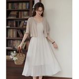 法式温柔气质白色吊带连衣裙女夏季2025新款度假风收腰裙子小个子，商品下架区，凯文服饰