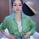 2025夏季新款女装绿色蕾丝衫女长袖圆领套头打底衫，商品下架区，语缦