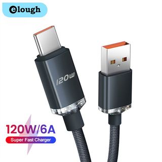 网红Elough 120W USB Type C Cable For Huawei P50 P30 Pro 66W/