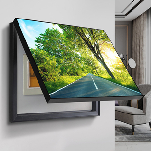 大自然风景山水湖泊大海免打孔电表箱装饰画遮挡电闸盒配电箱挂画