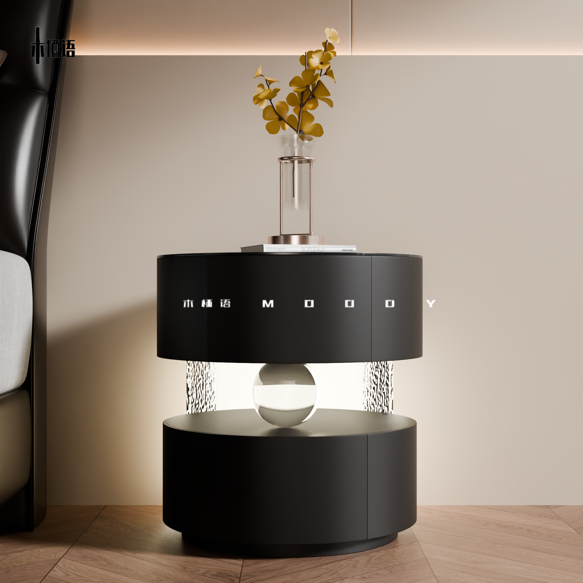 意式轻奢智能亚克力床头柜