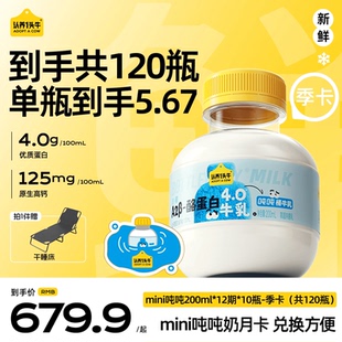 卡新鲜牛奶 12期季 认养一头牛低温冷藏A2β 酪蛋白mini吨吨奶10瓶