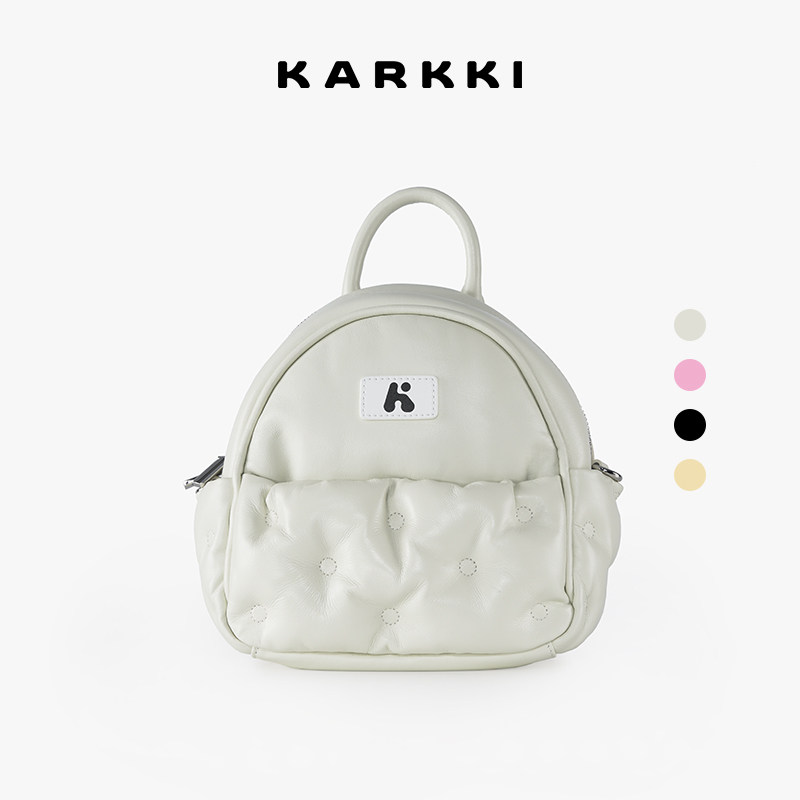 【陈瑶同款】KARKKI个奇小羊皮云朵双肩包通勤法式斜挎单肩女包包